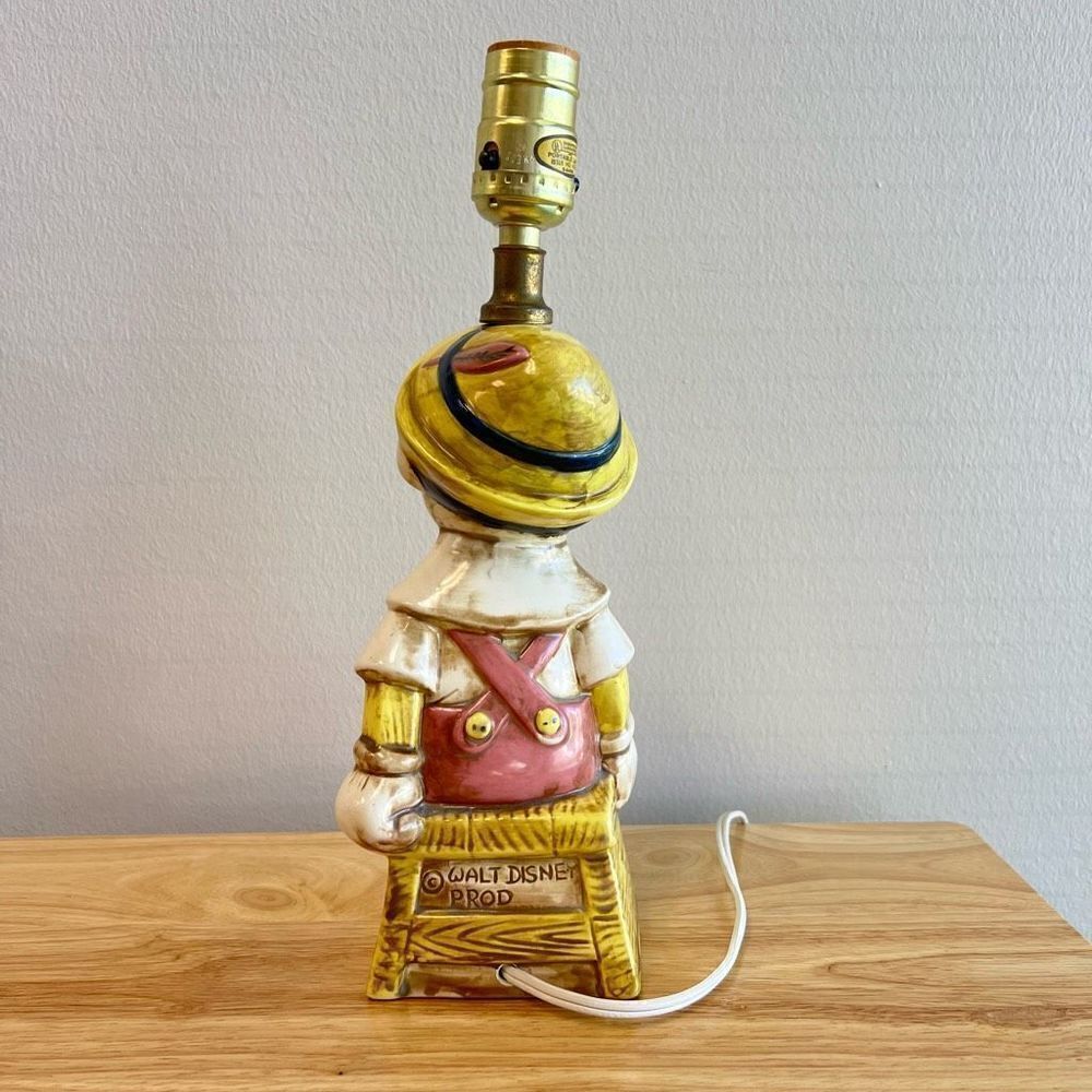 Vintage 70’s Walt Disney World Productions Pinocchio Portable Lamp Rare Tested - Picture 3 of 15